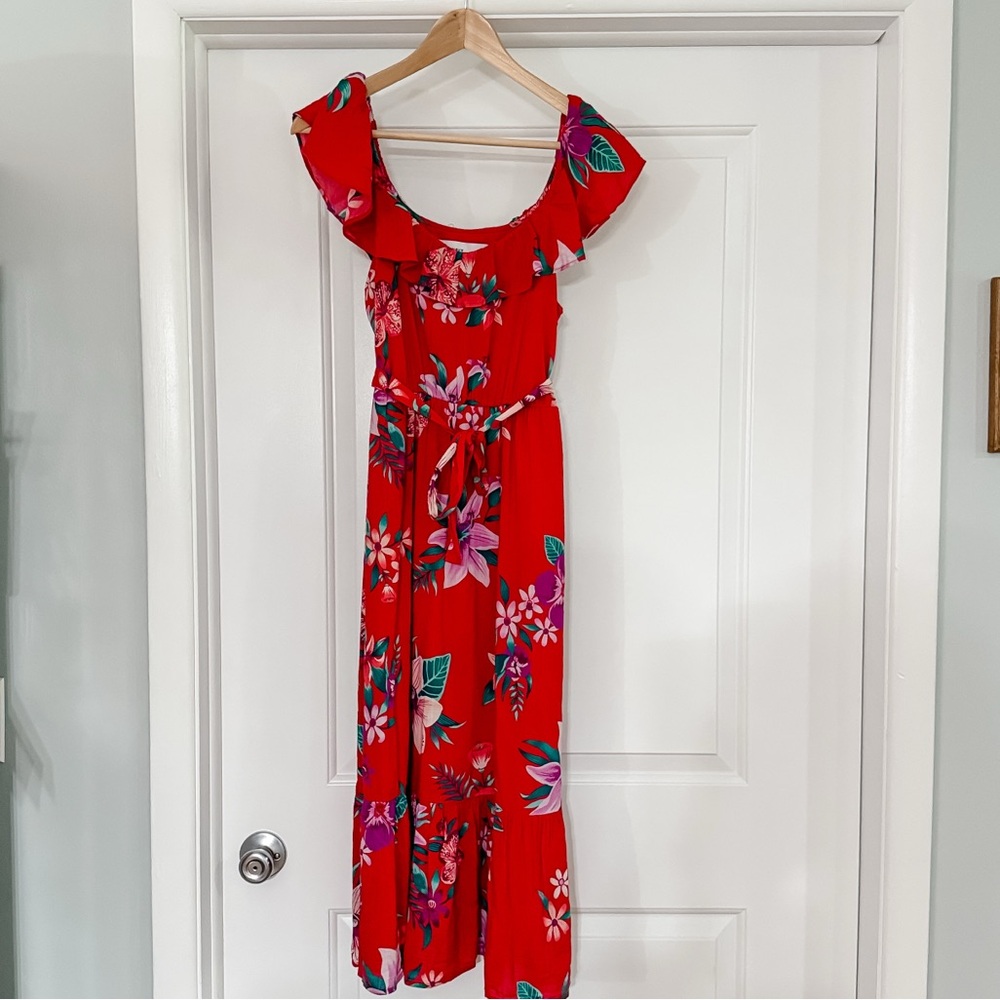 Old Navy Red Floral Dress